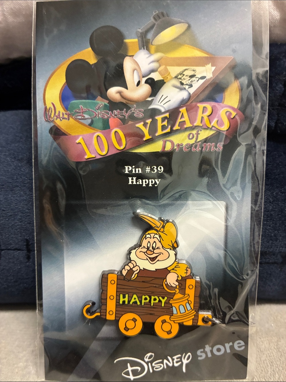 Disney Store Happy Enamel Pin #39. 100 Years of Dreams Collection.